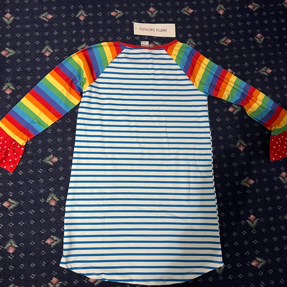 Penelope Plum Kids Rainbow top size 10 - Picture 3 of 3